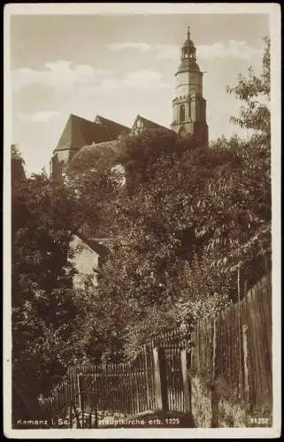 Kamenz Kamjenc Hauptkirche erb. 1225 - Fotokarte Oberlausitz 1929