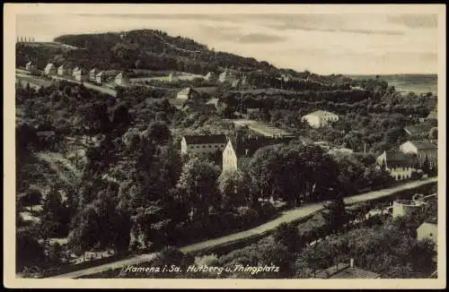 Ansichtskarte Kamenz Kamjenc Hutberg, Stadt und Thingplatz 1940