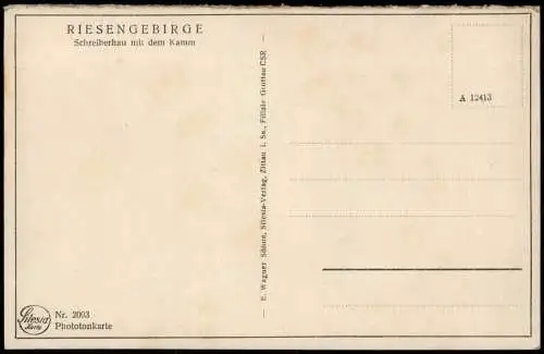 Postcard Schreiberhau Szklarska Poręba Stadt mit Riesengebirge 1928