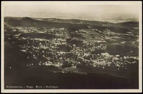 Schreiberhau Szklarska Poręba Gesamtansicht vom Reifträger Riesengebirge 1928