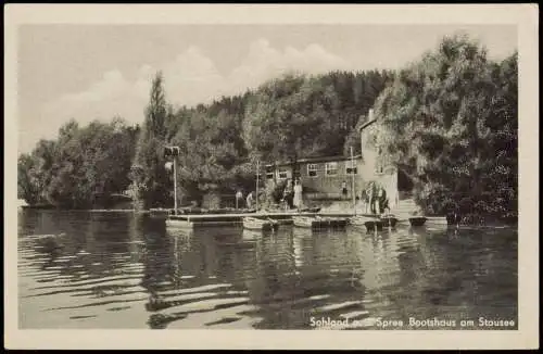 Ansichtskarte Sohland (Spree) Załom Spree Bootshaus am Stausee 1953