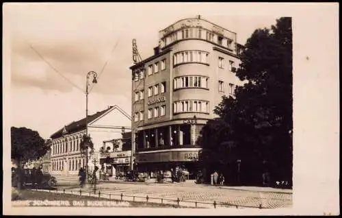 Postcard Mährisch Schönberg Šumperk Straße am Grand Hotel Sudentenland 1932