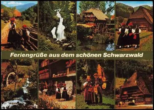 .Baden-Württemberg Schwarzwald Mittelgebirge (Mehrbild-AK Trachten Motive) 1980