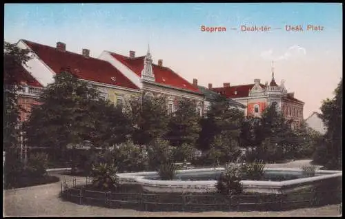 Postcard Ödenburg Sopron Sopron Deák-tér Deák Platz 1914  Ungarn Magyar