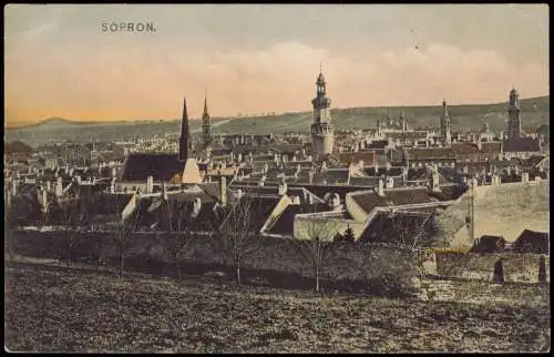 Postcard Ödenburg Sopron Totale 1919  Ungarn Magyar