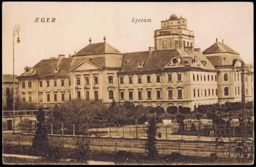 Postcard Erlau Eger (Egri) Lyceum 1922