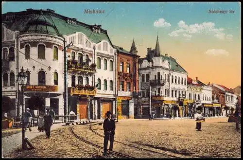 Miskolc Miskolc (Miškovec/Miszkolc) Széchenyi tér - Geschäfte 1913