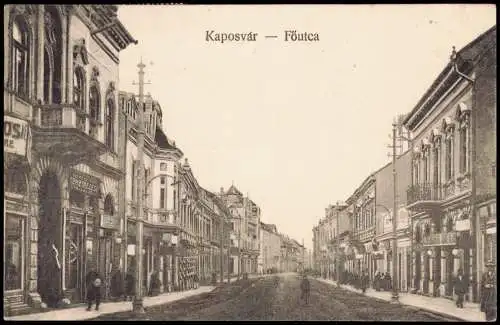 Postcard Kopisch Kaposvár | Ruppertsberg Straßenpartie Főutca 1915