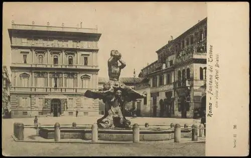 Cartoline Rom Roma Fontana del Tritone (Brunnen) 1910