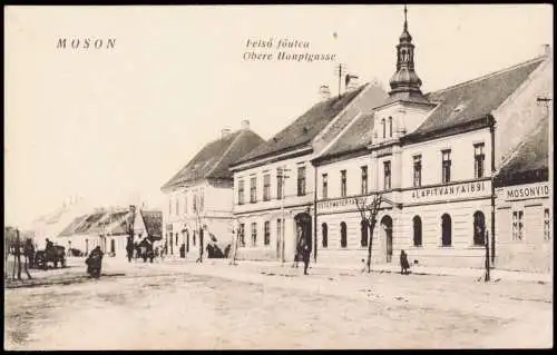 Postcard Wieselburg Moson Obere Hauptgasse Felső főutca 1918  Ungarn Magyar