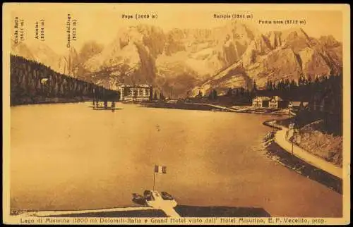 Hayden Cortina d’Ampezzo  Misurinasee mit Hotel Misurina Lago di Misurina 1910