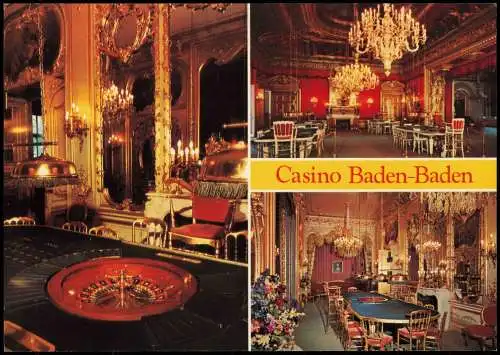 Ansichtskarte Baden-Baden Spiel-Casino Mehrbildkarte Innenansichten 1980