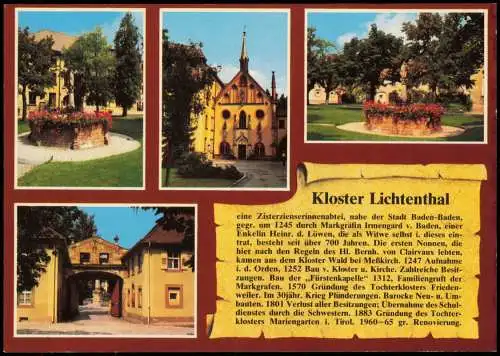 Lichtental-Baden-Baden Kloster Lichtenthal (Chronik Mehrbildkarte) 1980