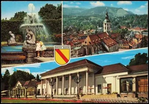 Ansichtskarte Baden-Baden Mehrbildkarte mit 3 Ortsansichten 1975