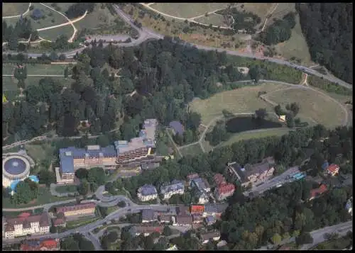 Baden-Baden Staatl. Rheumakrankenhaus vom Flugzeug aus, Luftaufnahme 1990