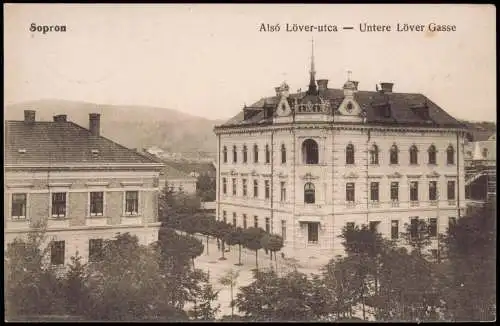 Postcard Ödenburg Sopron Alsó Löver-utca Untere Löver Gasse 1916  Ungarn Magyar