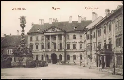 Postcard Ödenburg Sopron Városház-tér. Rathausplatz 1912  Ungarn Magyar