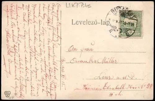 Postcard Budapest Gizella-tér. Gisellaplatz. 1915  Ungarn Magyar