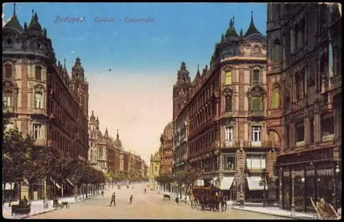 Postcard Budapest Eskü-üt. - Esküstraße. 1914  Ungarn Magyar