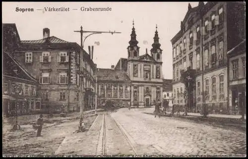 Postcard Ödenburg Sopron Várkerület Grabenrunde 1917  Magyar Ungarn