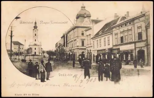 Postcard Großkirchen Nagykanizsa Deák-tér Kinder Polizist 1903  Ungarn Magyar