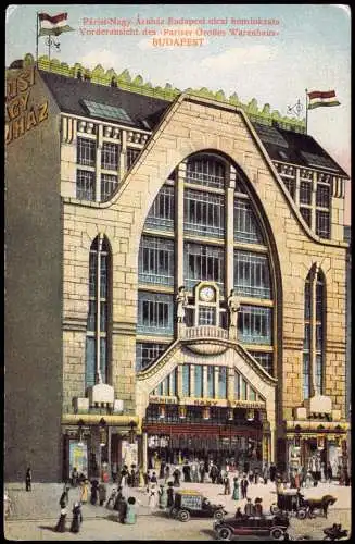 Postcard Budapest Pariser Großes Warenhaus 1913  Magyar Ungarn