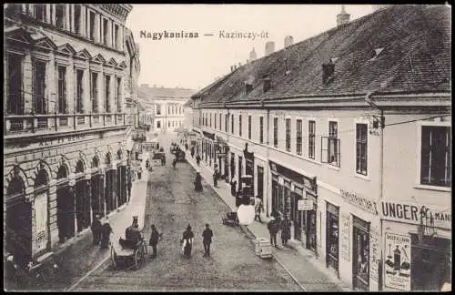 Postcard Großkirchen Nagykanizsa Kazinczy-út Straße 1914  Magyar Ungarn