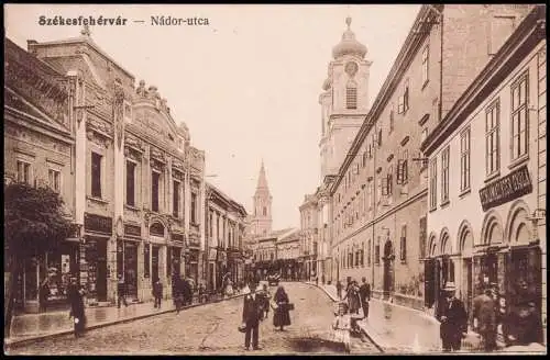 Stuhlweißenburg Székesfehérvár Nádor-utca Straße Geschäfte 1914  Magyar Ungarn