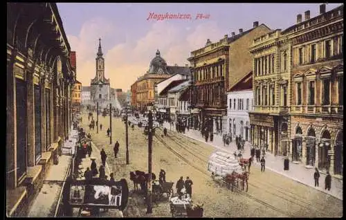 Postcard Großkirchen Nagykanizsa Fö-út Straße 1914  Magyar Ungarn