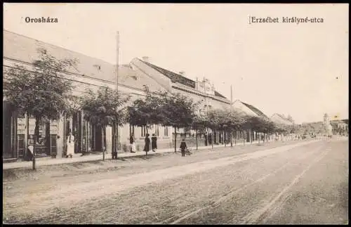 Postcard Orosháza Erzsébet királyné-utca Straße 1912  Ungarn Magyar