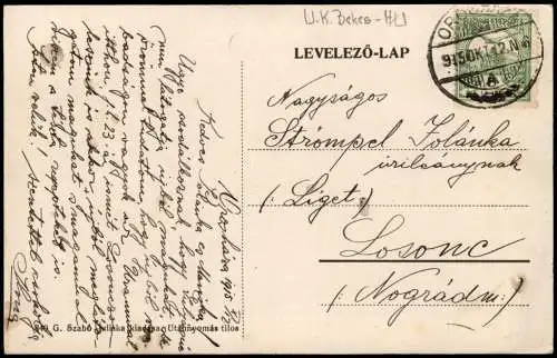 Postcard Orosháza Erzsébet királyné-utca Straße 1912  Ungarn Magyar