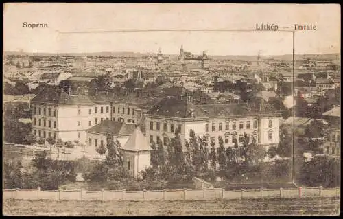 Postcard Ödenburg Sopron Látkép Totale 1912 Leporello