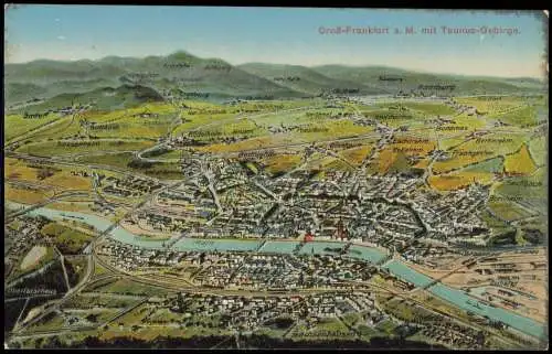 Ansichtskarte Frankfurt am Main Groß Landkarten Ak Orientierungskarte 1914