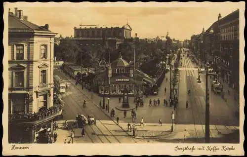 Ansichtskarte Hannover Georgstraße mit Kaffee Kröpke 1932