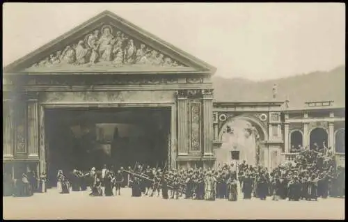 Ansichtskarte Oberammergau Passionsspiel Kreuzausführung. Fotokarte 1910