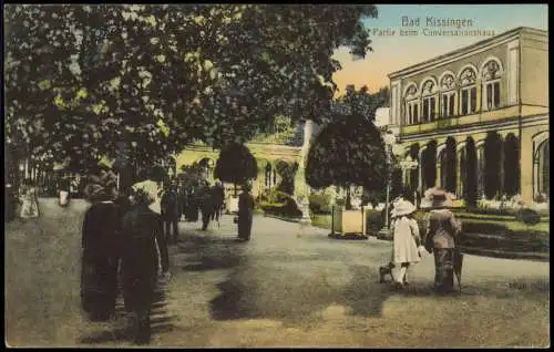 Ansichtskarte Bad Kissingen Partie beim Conversalionshaus Künstlerkarte 1914