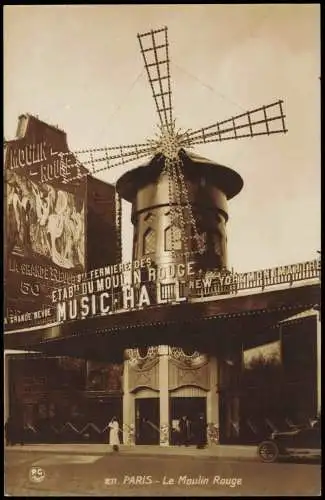 CPA Paris Moulin Rouge Auto Fotokarte 1918