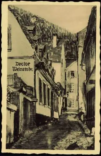 Ansichtskarte Bernkastel-Kues Berncastel-Cues Hebegasse - Künstlerkarte 1928