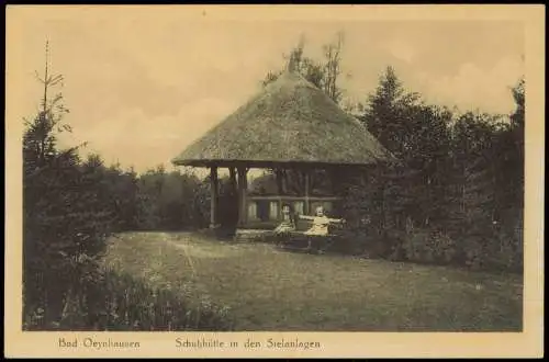 Ansichtskarte Bad Oeynhausen Schutzhütte in den Sielanlagen 1932