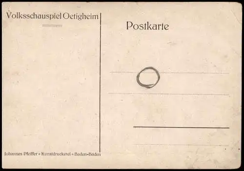 Ansichtskarte Ötigheim Volksschauspiel Apfelschuss 1928  LK Rastatt