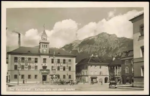 Ansichtskarte Bad Reichenhall Rathausplatz mit dem Staufen 1931