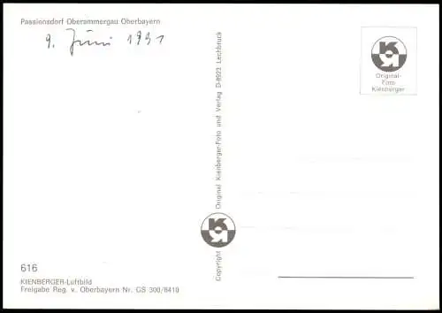 Ansichtskarte Oberammergau Ortsansicht, Luftbild, Luftaufnahme 1991
