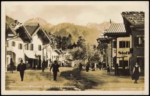 Ansichtskarte Mittenwald Straßenpartie 1932