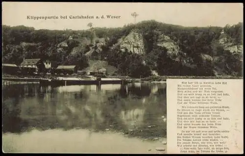 Ansichtskarte Bad Karlshafen Klippenpartie Weser 1911