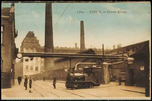 Ansichtskarte Essen (Ruhr) Kruppsche Werke Usines Dampflokomotive 1925