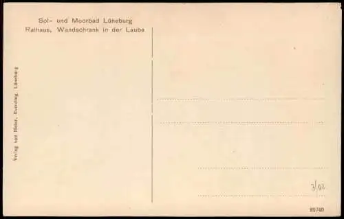 Ansichtskarte Lüneburg Rathaus, Wandschrank in der Laube 1912