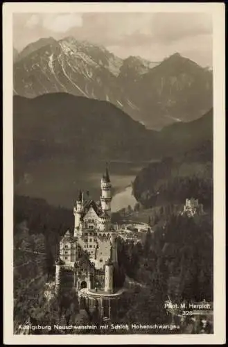 Schwangau Königsburg Neuschwanstein mit Schloss Hohenschwangau 1936