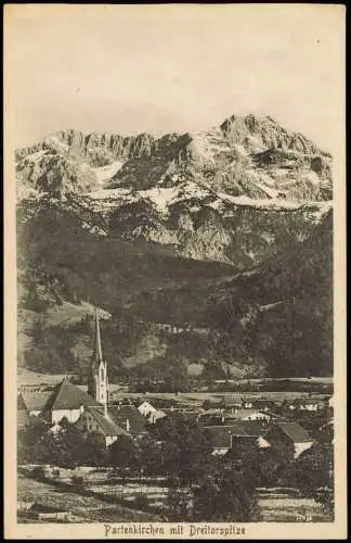 Garmisch-Partenkirchen Panorama-Ansicht Partenkirchen mit Dreitorspitze 1920