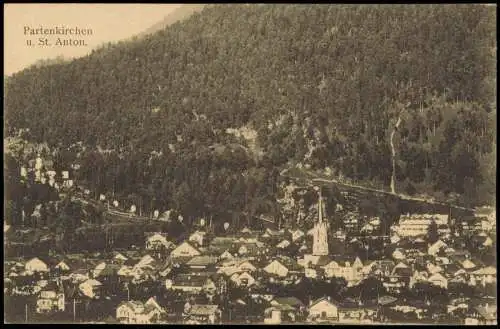 Garmisch-Partenkirchen Panorama-Ansicht Partenkirchen u. St. Anton 1920