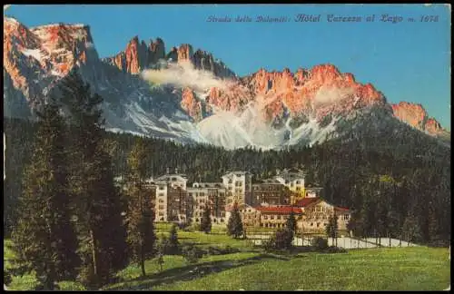 Cartoline Welschnofen Strada delle Dolomiti Hôtel Carezza al Lago 1910